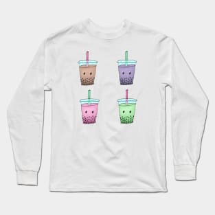 Cute Bubble Tea Friends Long Sleeve T-Shirt